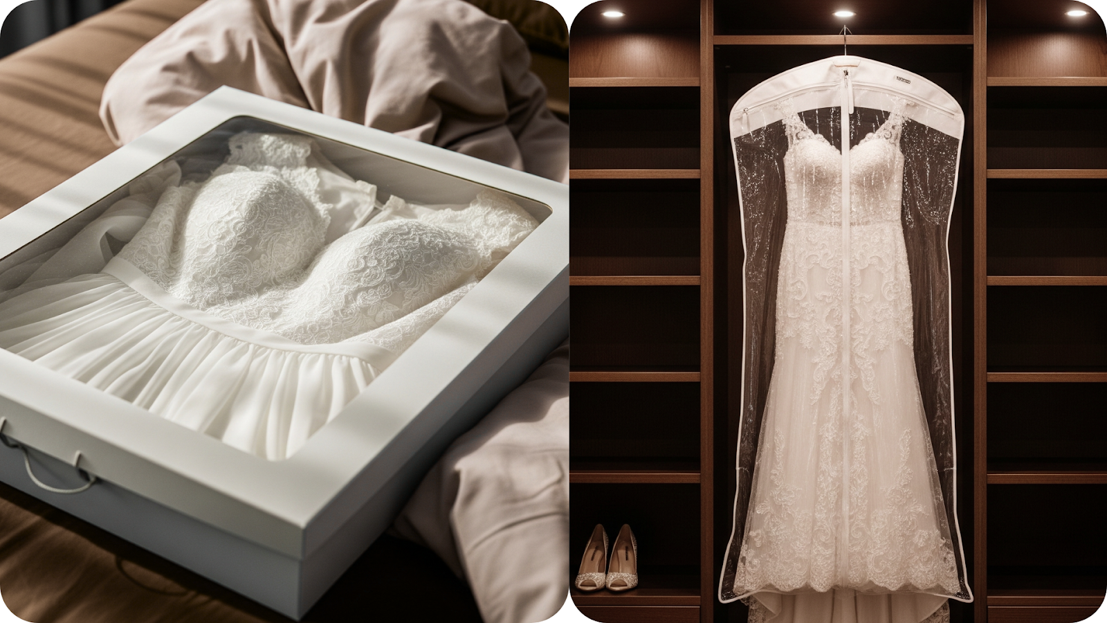 Boxed Preservation Kits vs Hanging Garment Bags: What’s Better for Long-Term Storage of Wedding Dresses