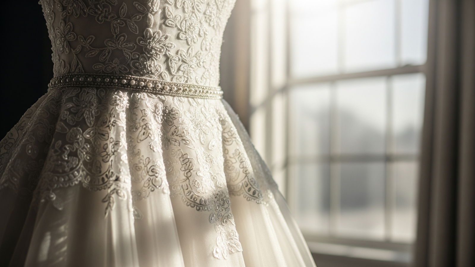 A vintage wedding gown